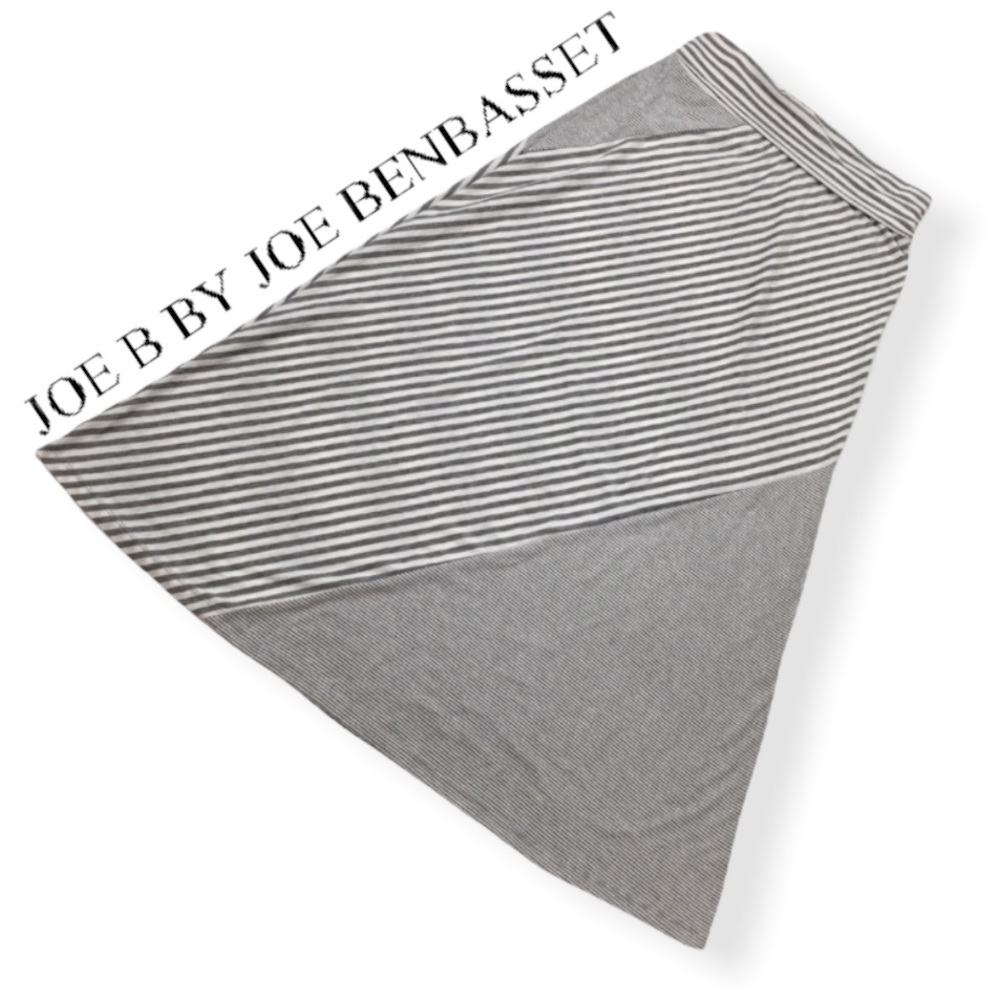 JOE B by Joe Benbasset Striped Maxi Skirt. Gray and White. Size XL.